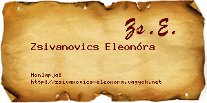 Zsivanovics Eleonóra névjegykártya