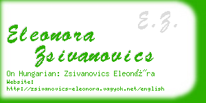 eleonora zsivanovics business card